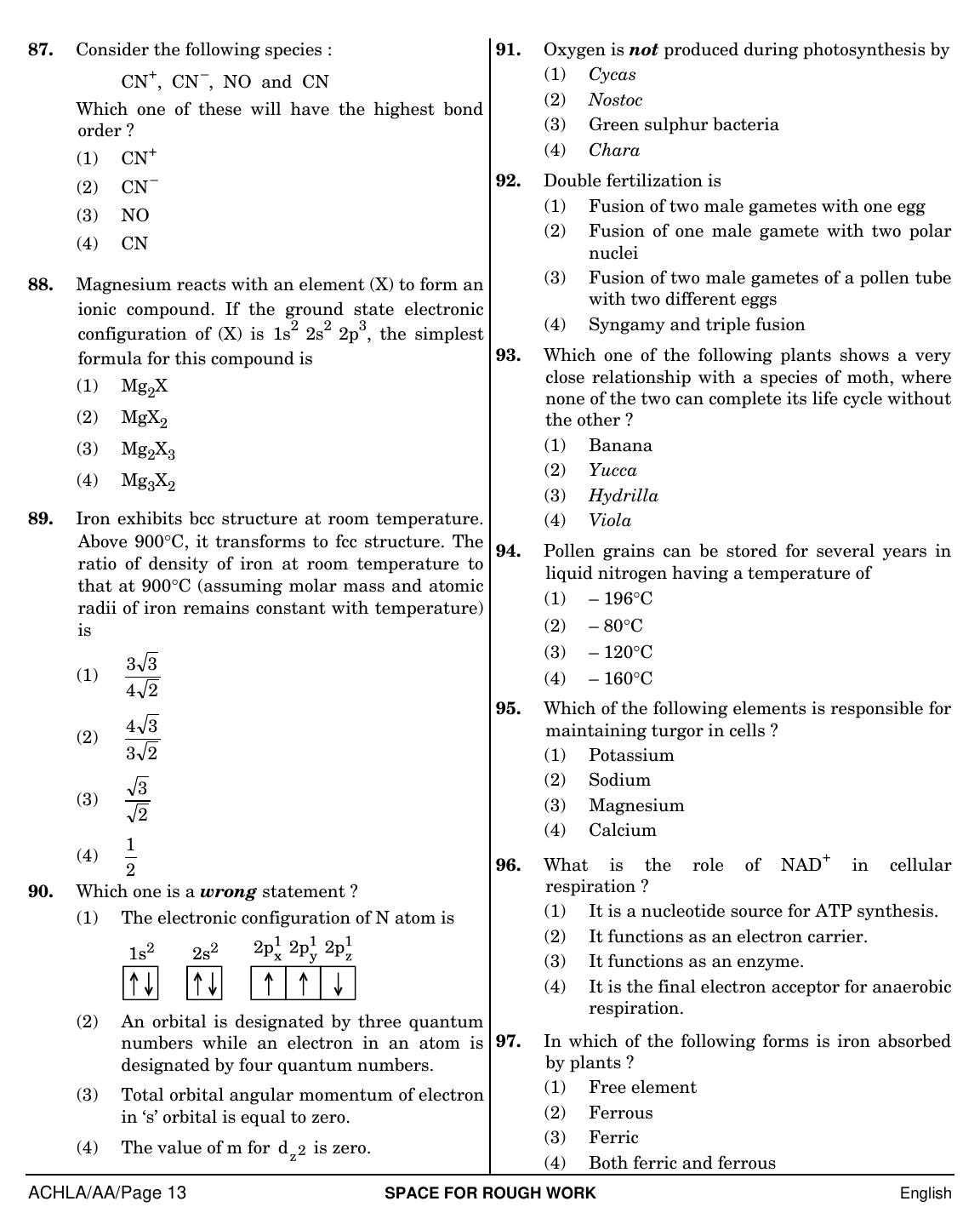 NEET English AA 2019 Question Paper - Page 13