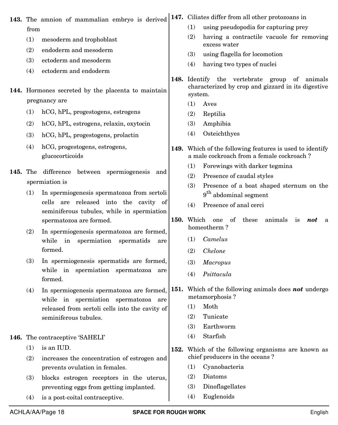 NEET English AA 2019 Question Paper - Page 18