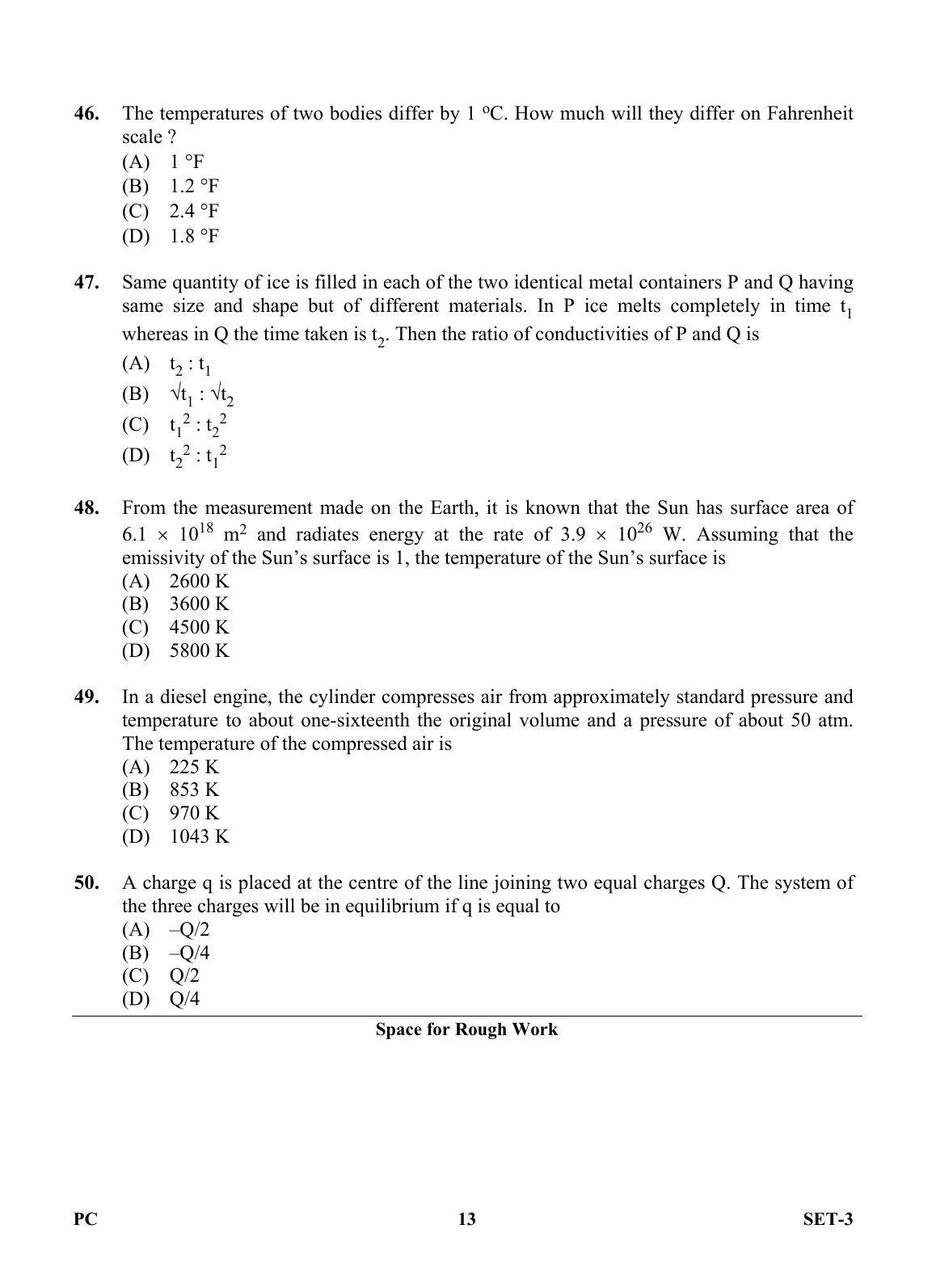 OJEE 2013 Physics / Chemistry Set 3 Question Paper - Page 12