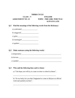 Worksheet for Class 5 English Assignment 32