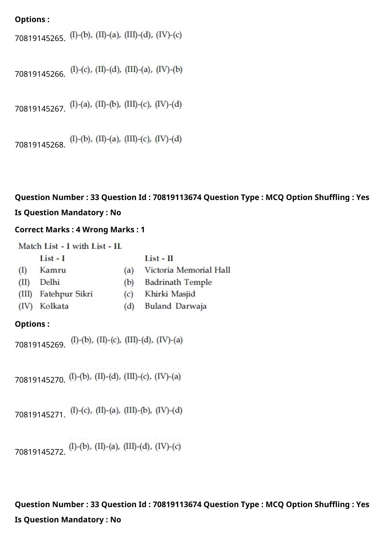 JEE Mains 2021: B Arch & B Planning Hindi (Shift 2) 23-02-2021 Question Paper - Page 36