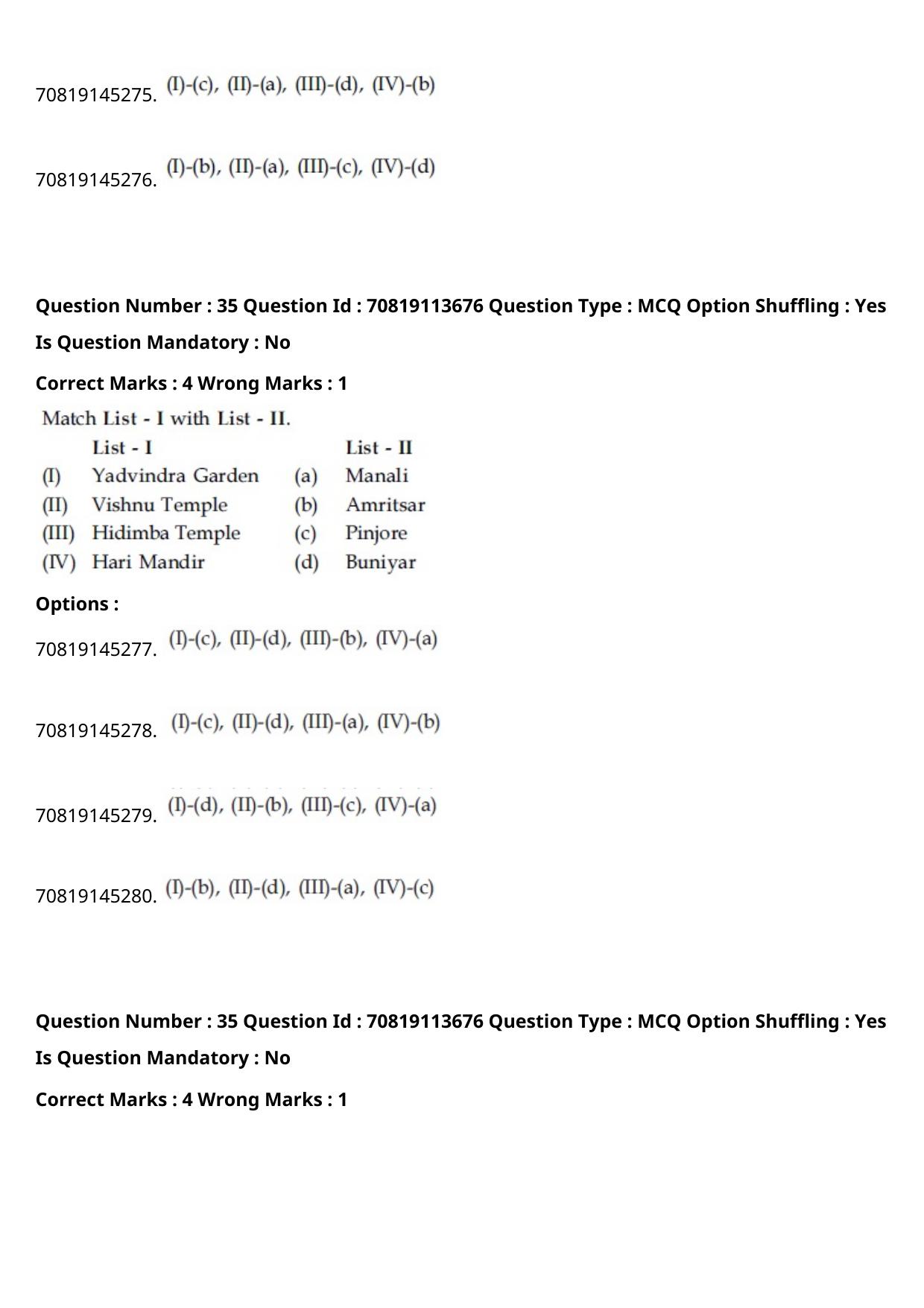 JEE Mains 2021: B Arch & B Planning Hindi (Shift 2) 23-02-2021 Question Paper - Page 40