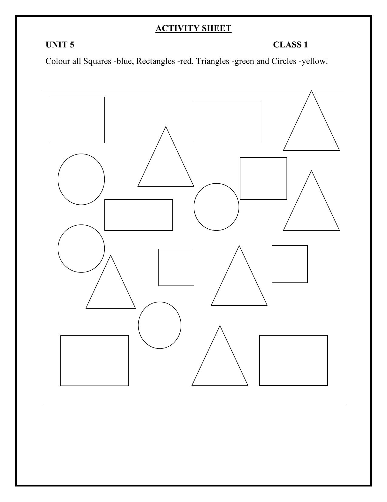 Worksheet for Class 1 English Assignment 27 - Page 1