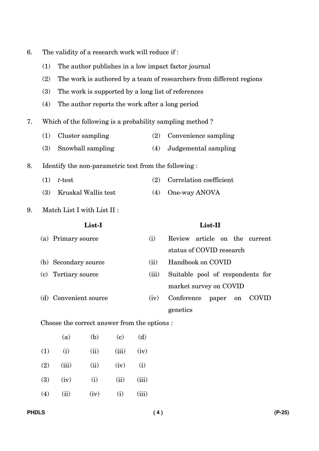 IGNOU PhD Entrance Test Ph. D. (Life Science) Entrance Test, July, 2023 Question Paper - Page 5