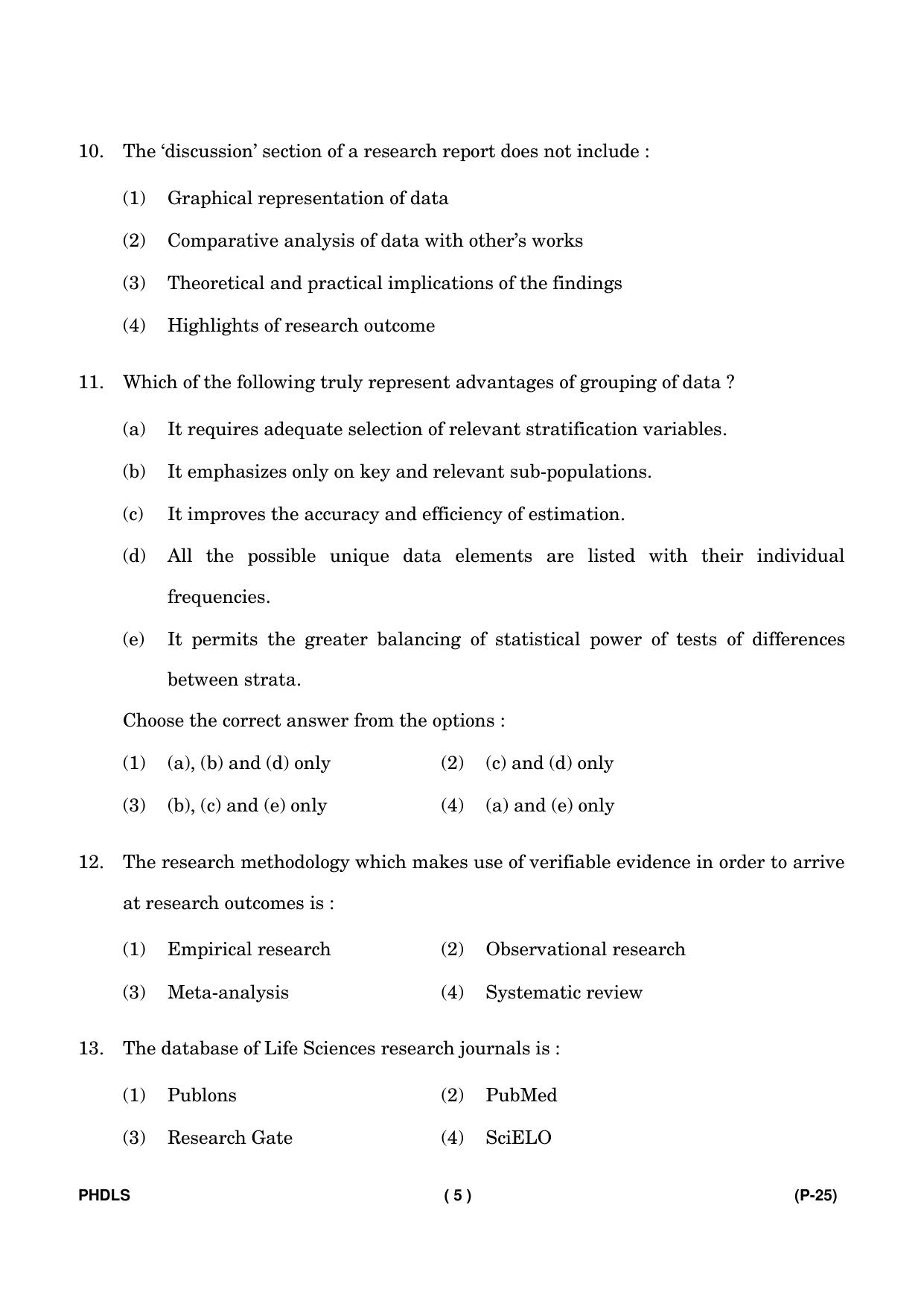 IGNOU PhD Entrance Test Ph. D. (Life Science) Entrance Test, July, 2023 Question Paper - Page 6