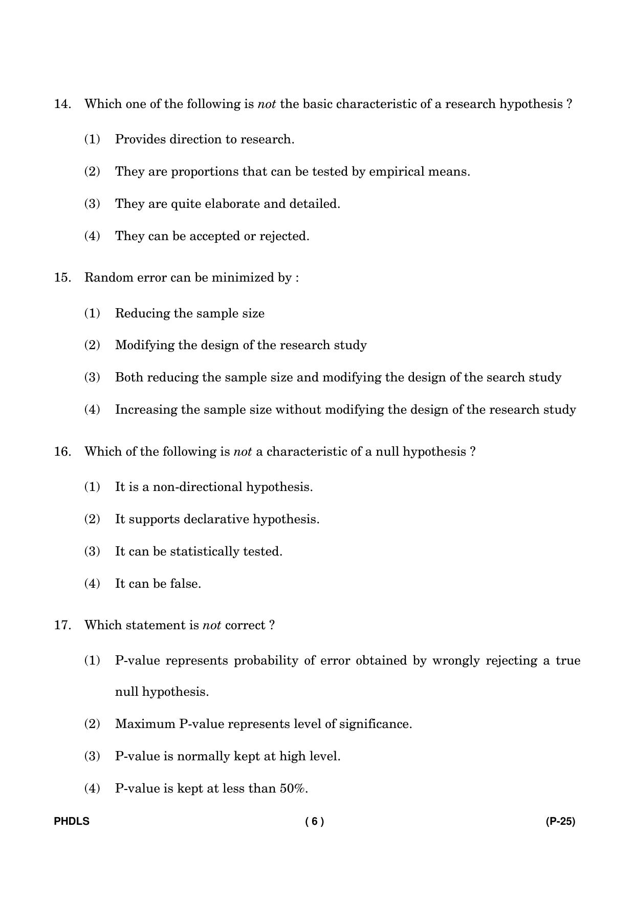 IGNOU PhD Entrance Test Ph. D. (Life Science) Entrance Test, July, 2023 Question Paper - Page 7