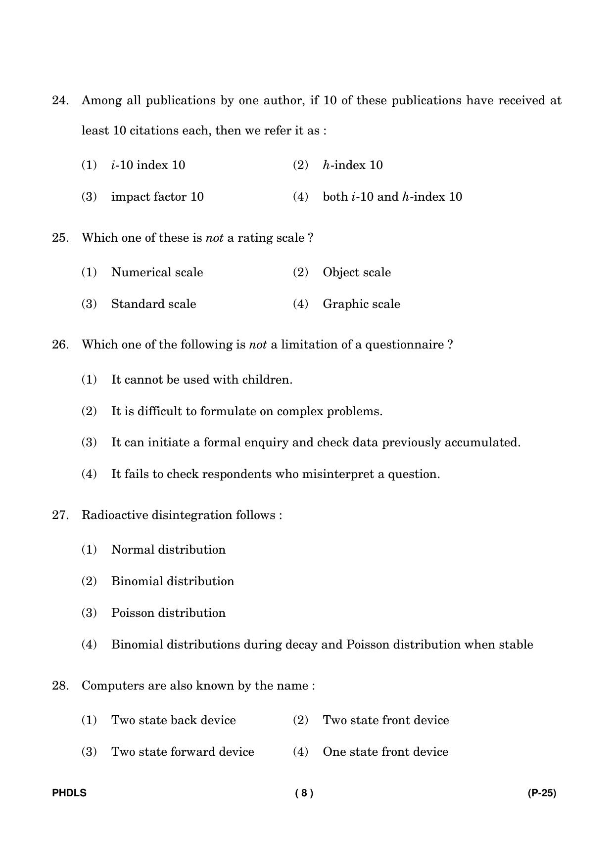 IGNOU PhD Entrance Test Ph. D. (Life Science) Entrance Test, July, 2023 Question Paper - Page 9