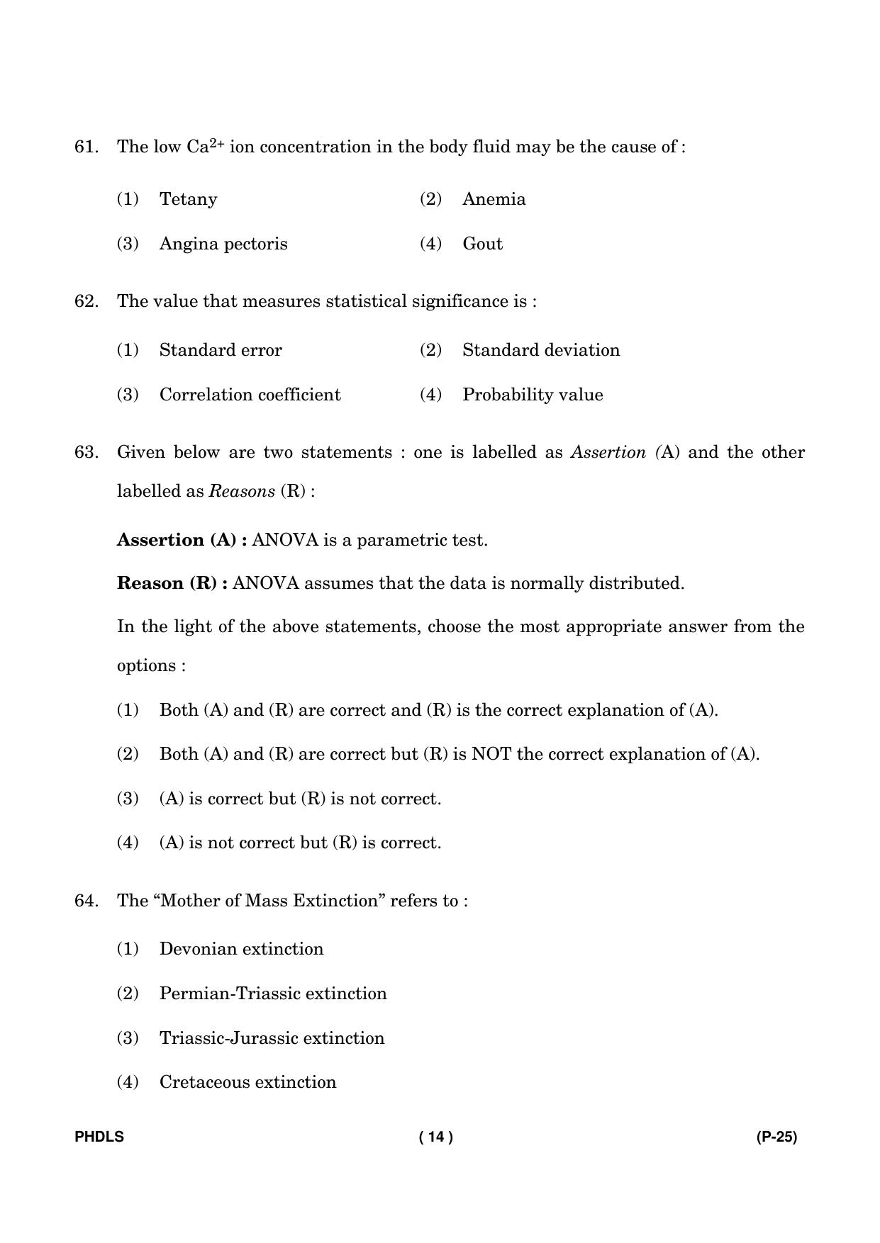 IGNOU PhD Entrance Test Ph. D. (Life Science) Entrance Test, July, 2023 Question Paper - Page 15