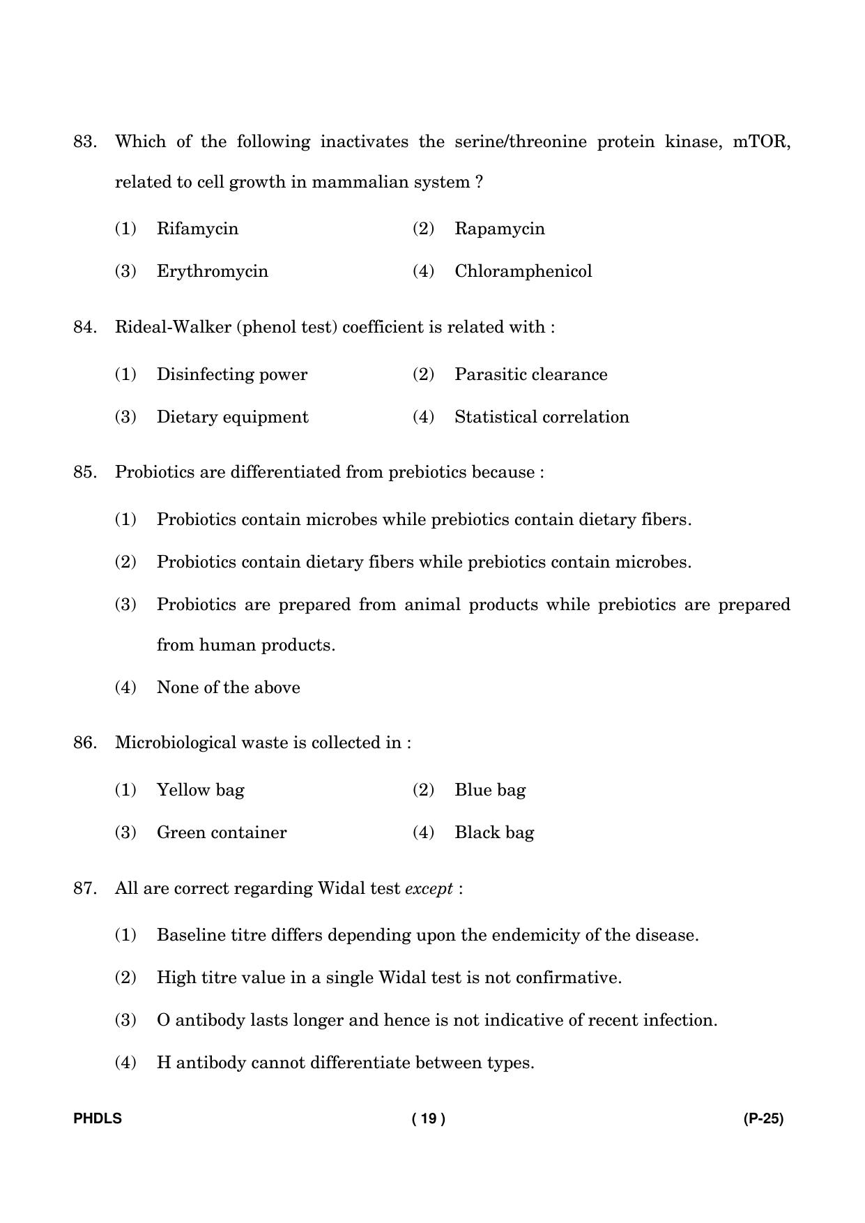 IGNOU PhD Entrance Test Ph. D. (Life Science) Entrance Test, July, 2023 Question Paper - Page 20
