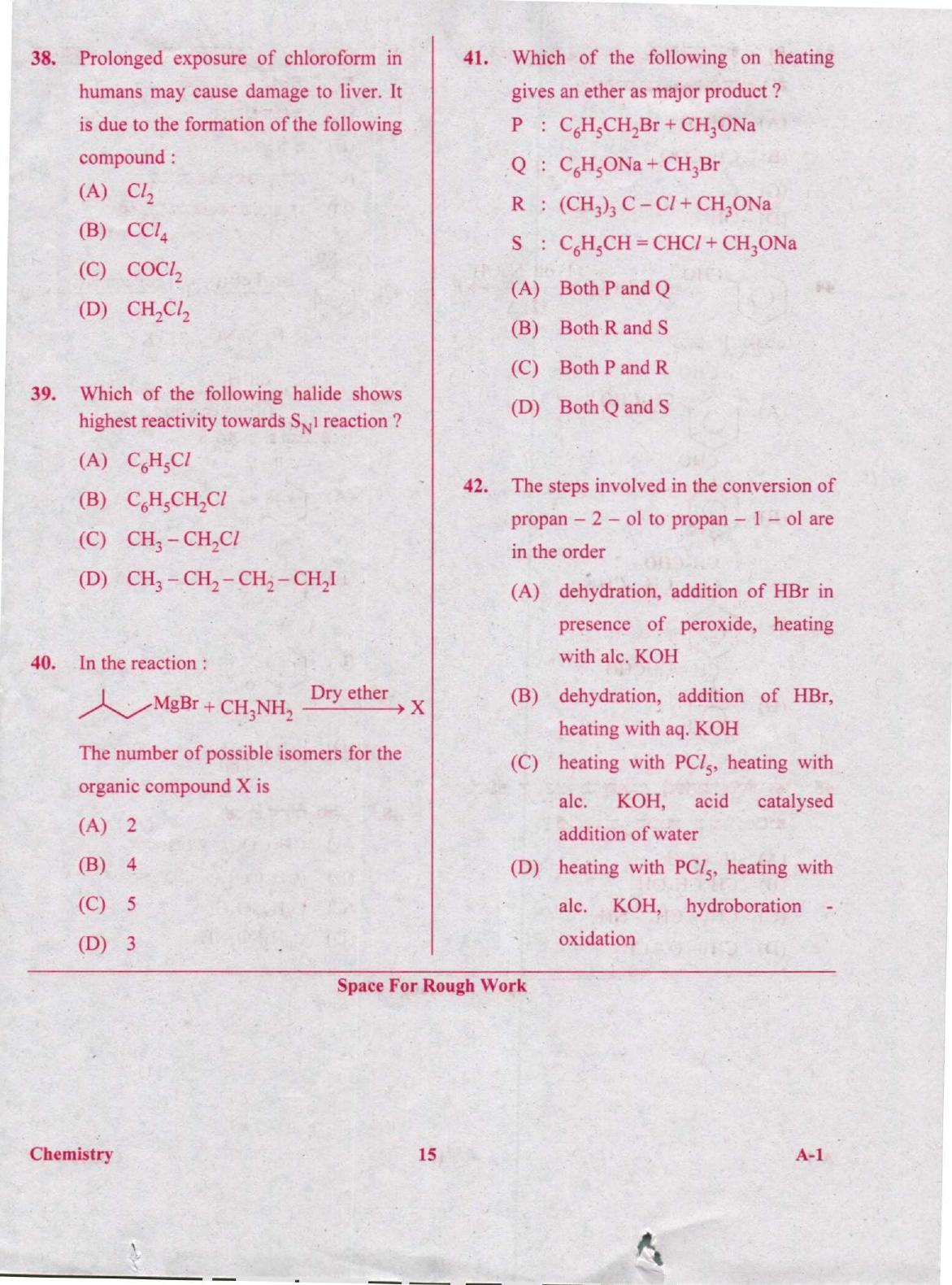 KCET Chemistry 2020 Question Papers - Page 15