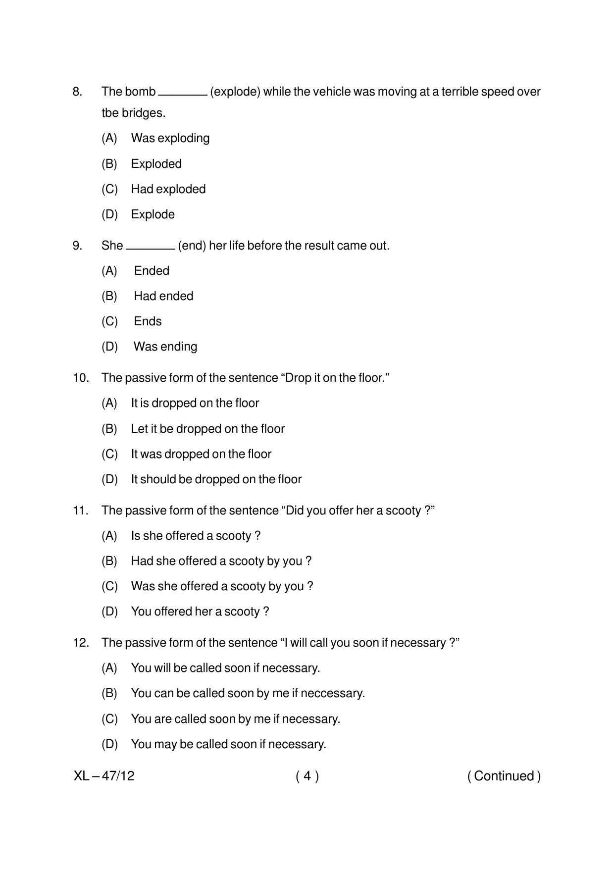 Odisha CPET LINGUISTIC 2020 Question Paper - Page 4