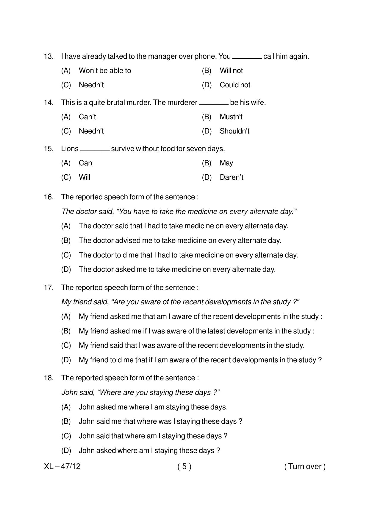 Odisha CPET LINGUISTIC 2020 Question Paper - Page 5