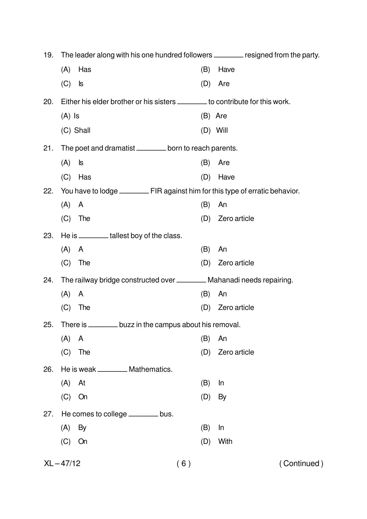 Odisha CPET LINGUISTIC 2020 Question Paper - Page 6