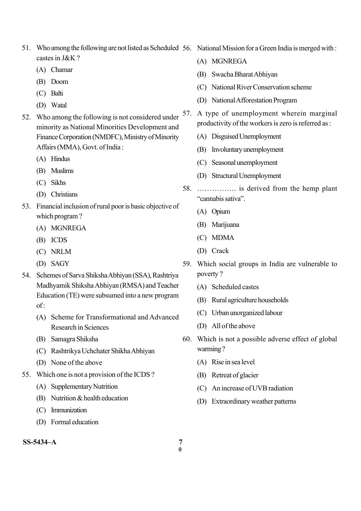 KUET 2024 M.A. Social Work Question Paper - Page 30