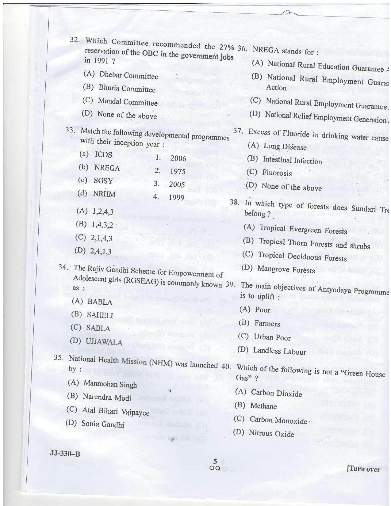 KUET 2024 M.A. Social Work Question Paper - Page 36