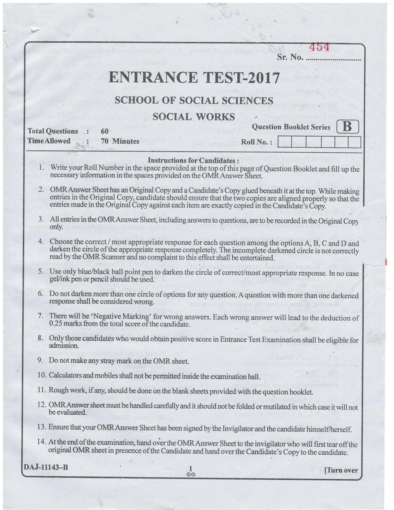 KUET 2024 M.A. Social Work Question Paper - Page 49