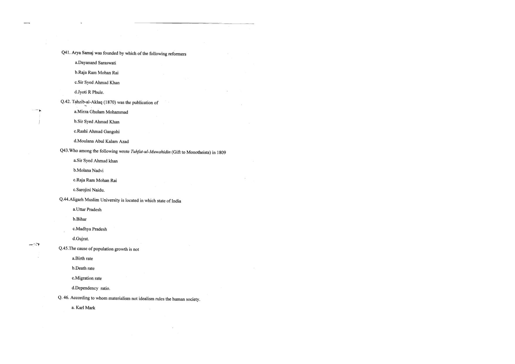 KUET 2024 M.A. Social Work Question Paper - Page 80