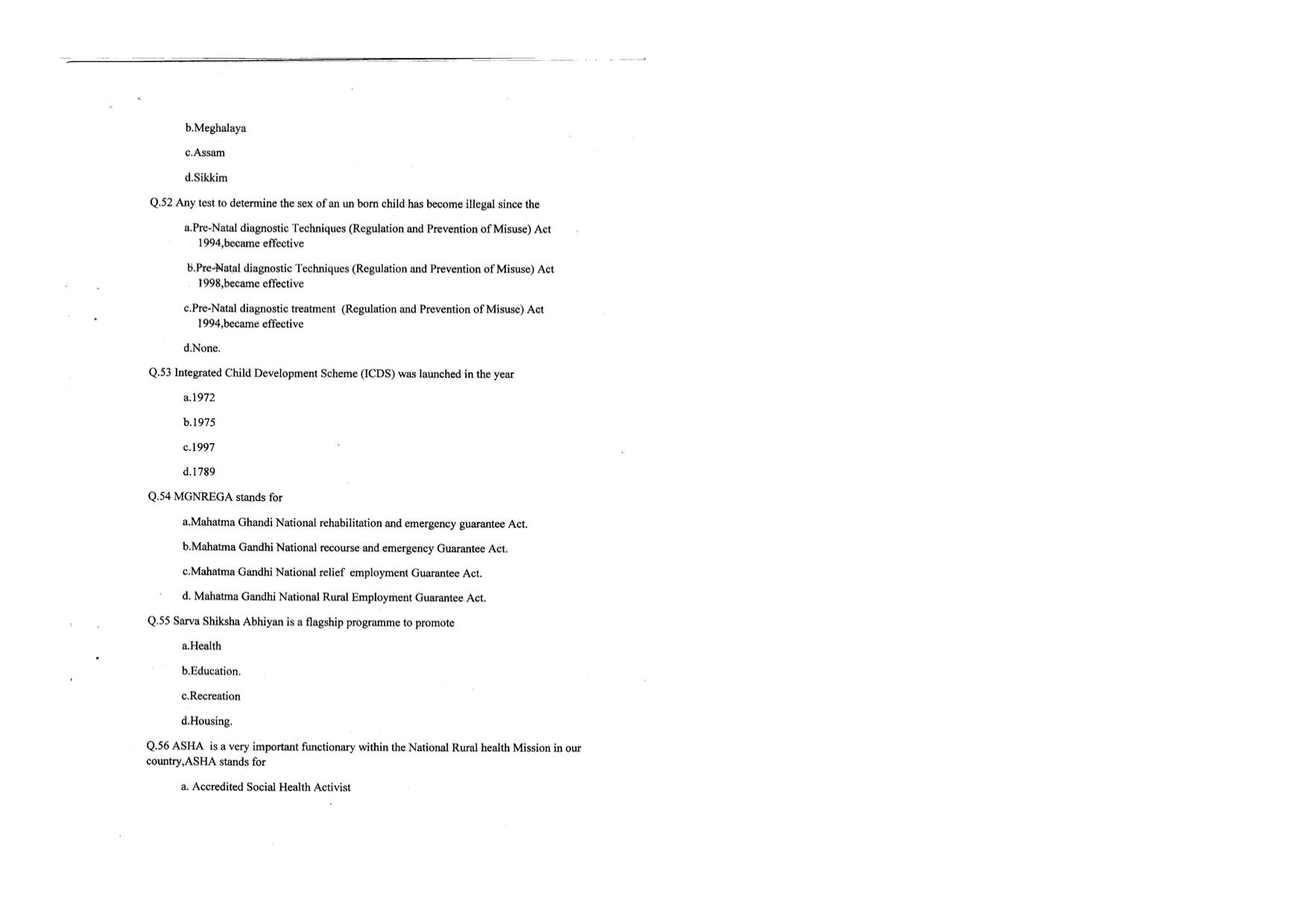 KUET 2024 M.A. Social Work Question Paper - Page 82
