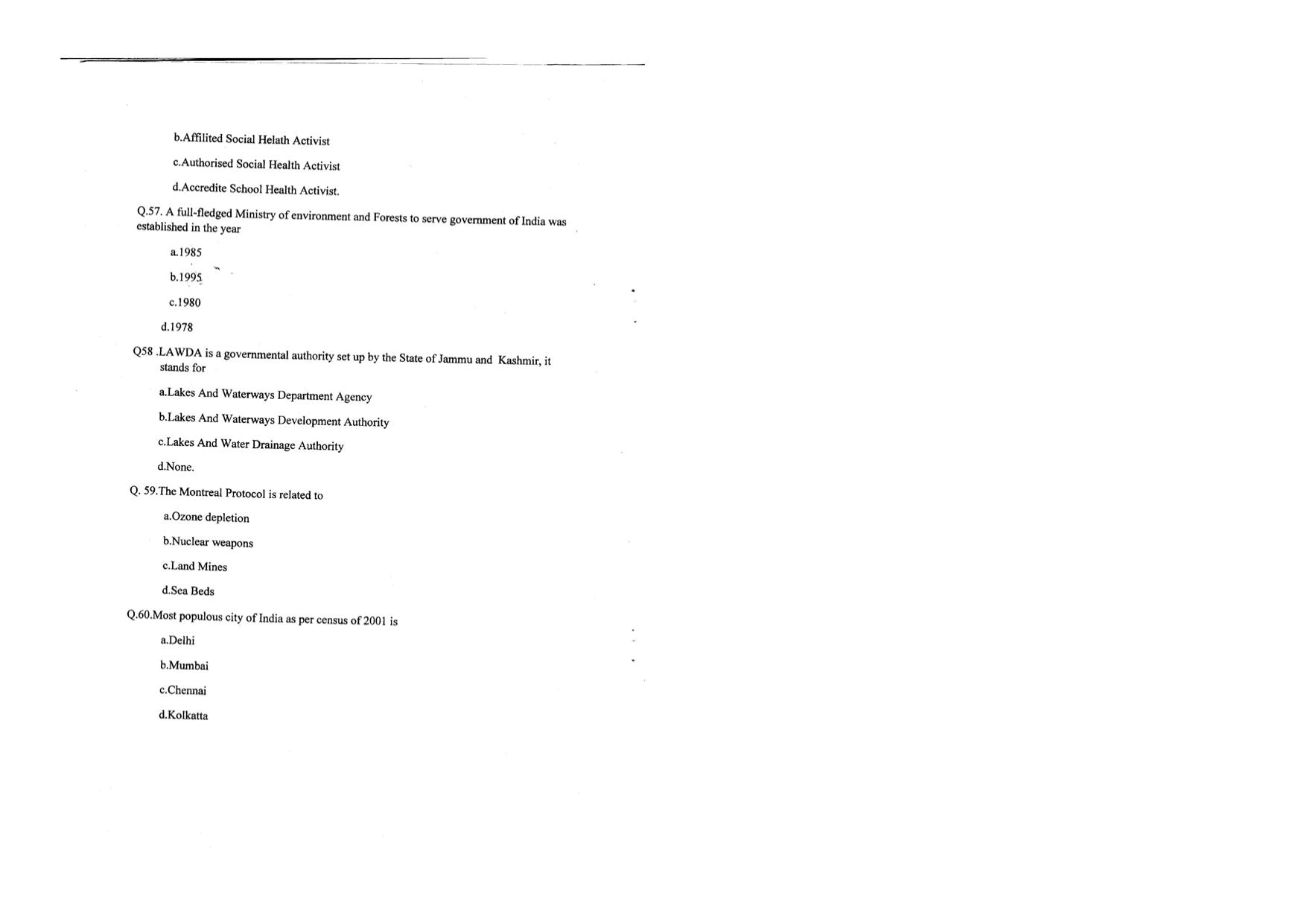 KUET 2024 M.A. Social Work Question Paper - Page 83