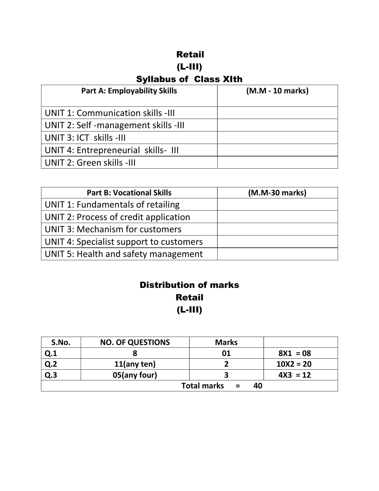 HPBOSE Class 11th Retail Sample Question Papers 2025 - Page 4