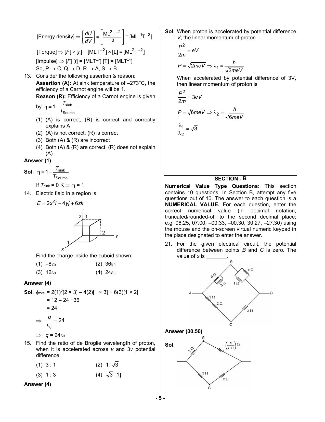 JEE Mains 2023: 30th January 2023 Shift-2 (Evening) Question Paper With Solution (January, Session-1) - Page 4