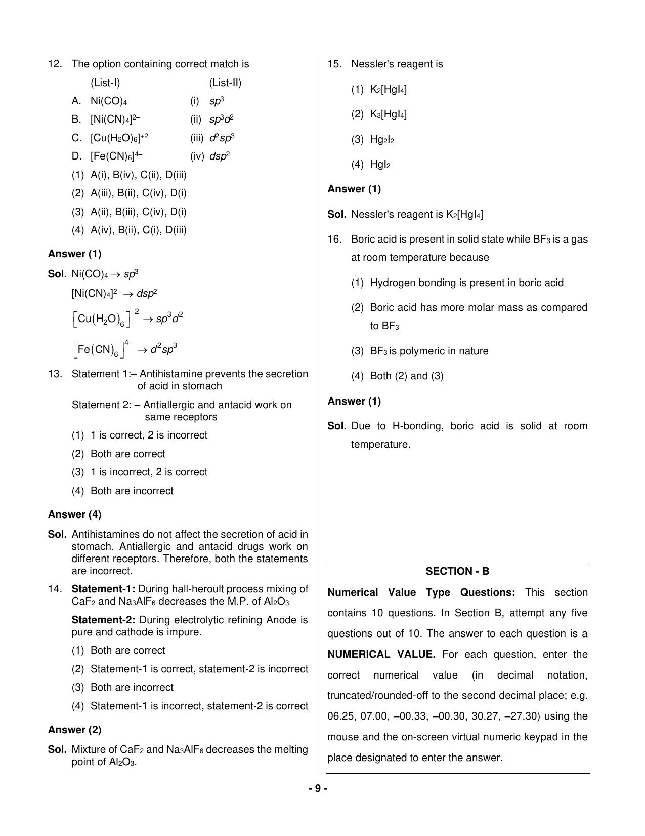 JEE Mains 2023: 30th January 2023 Shift-2 (Evening) Question Paper With Solution (January, Session-1) - Page 8