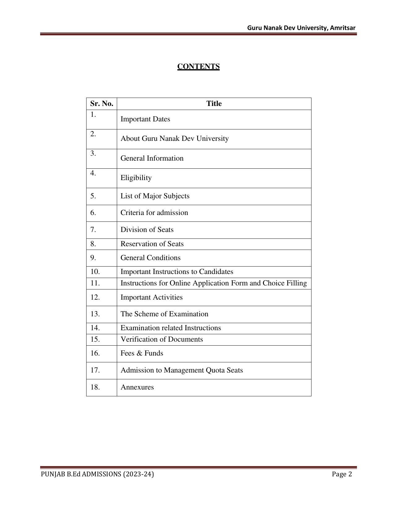 Punjab B.Ed CET 2023 - Page 2