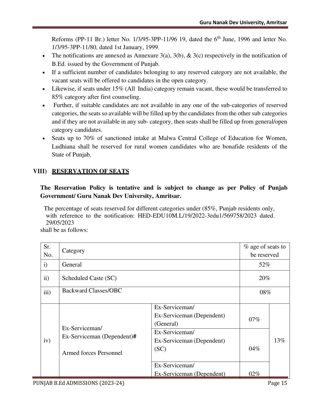 Punjab B.Ed CET 2023 - Page 15