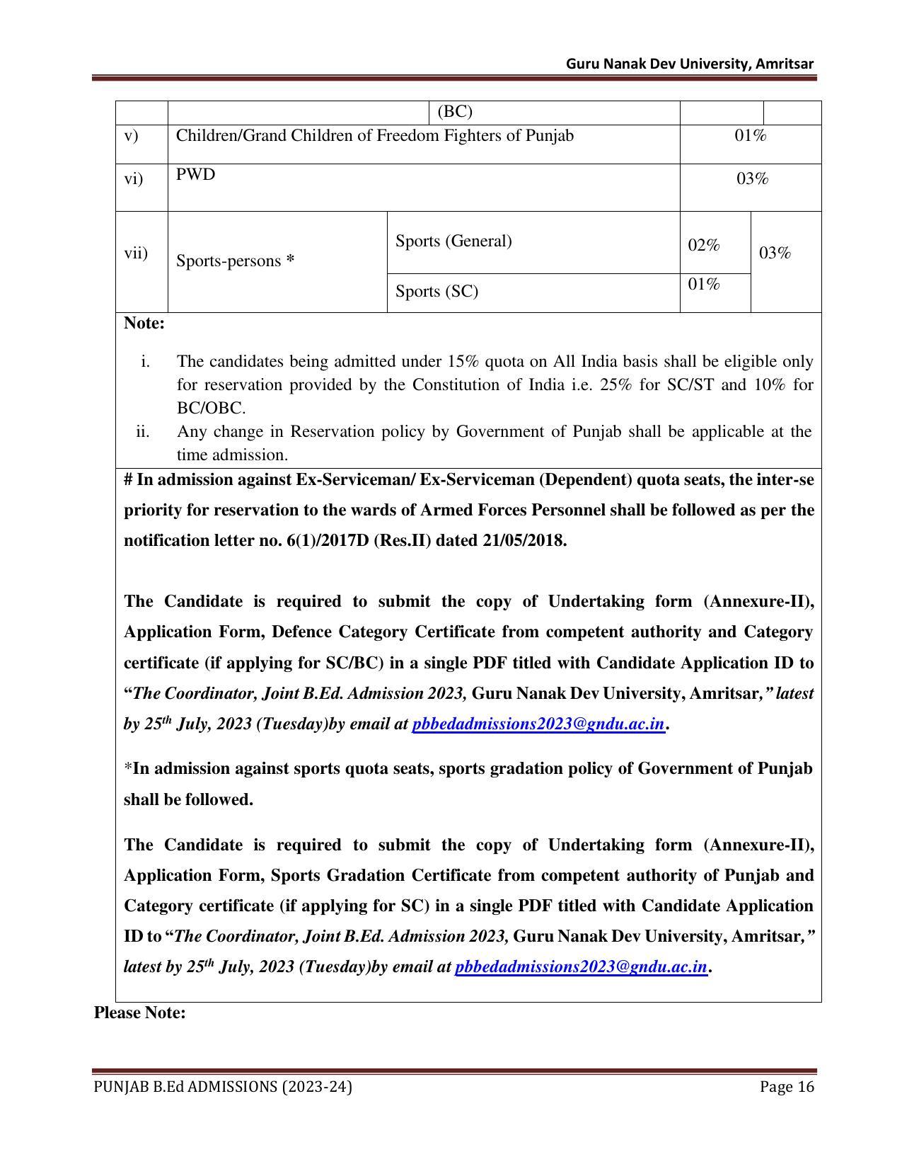 Punjab B.Ed CET 2023 - Page 16