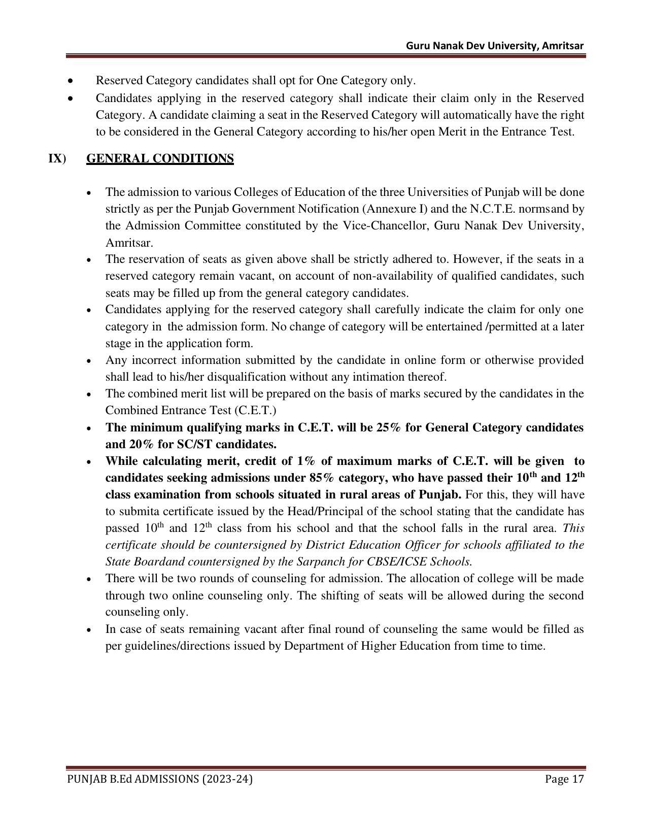 Punjab B.Ed CET 2023 - Page 17