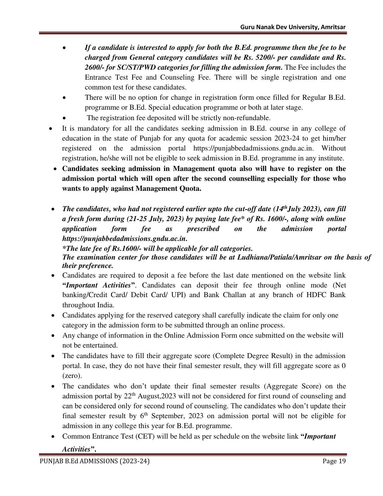 Punjab B.Ed CET 2023 - Page 19