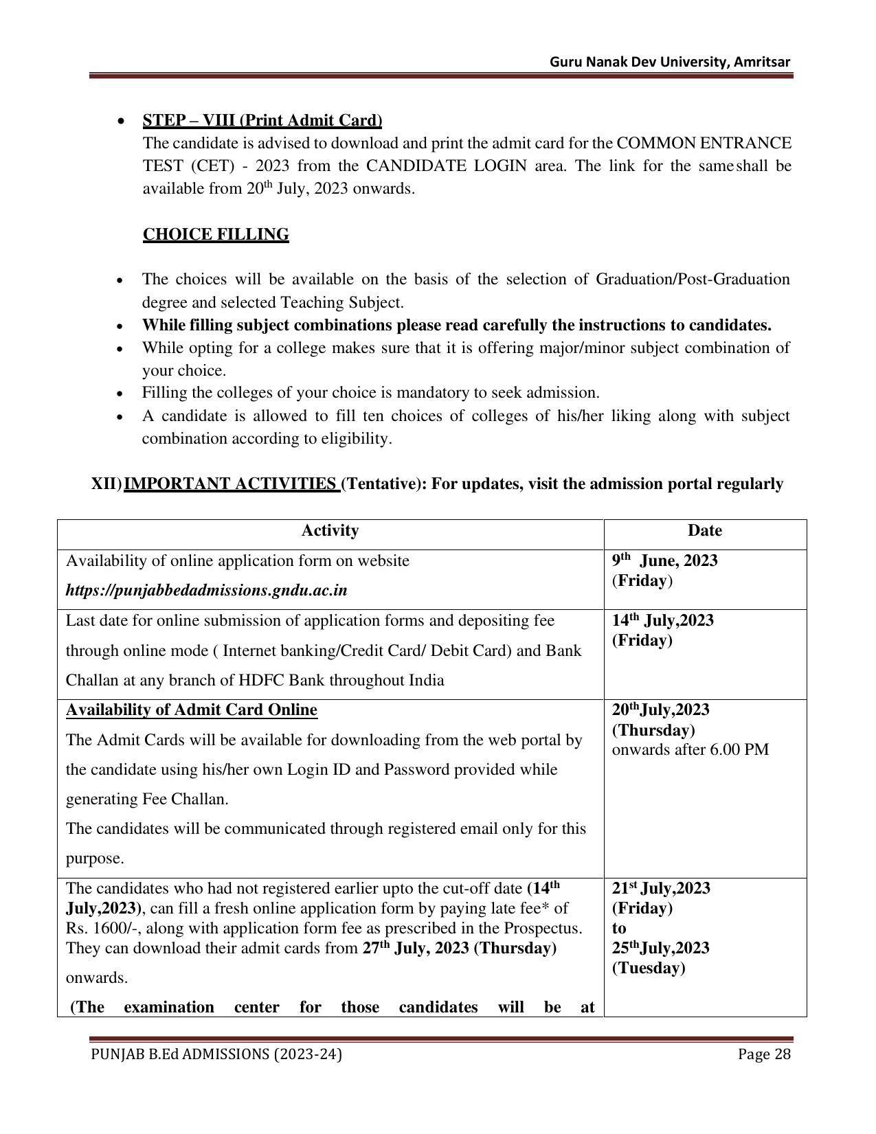 Punjab B.Ed CET 2023 - Page 28