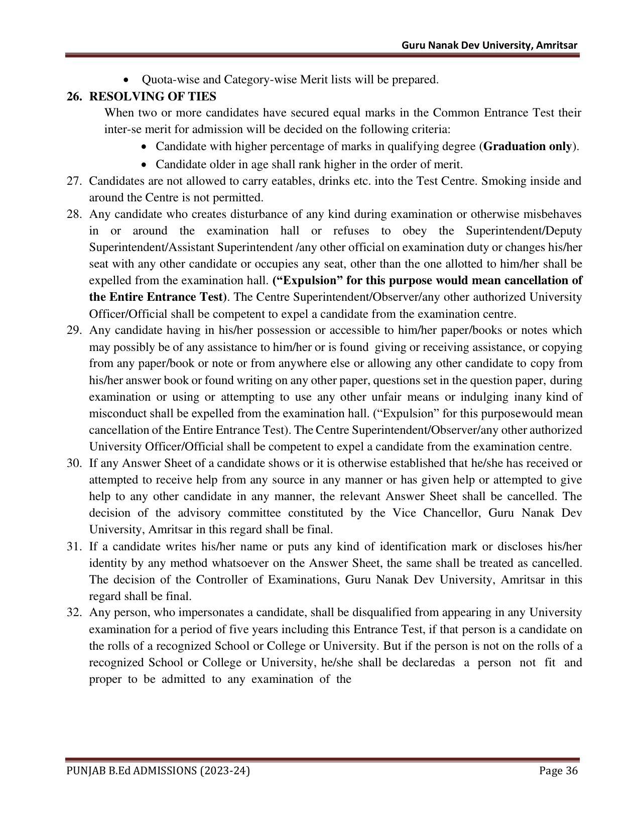 Punjab B.Ed CET 2023 - Page 36