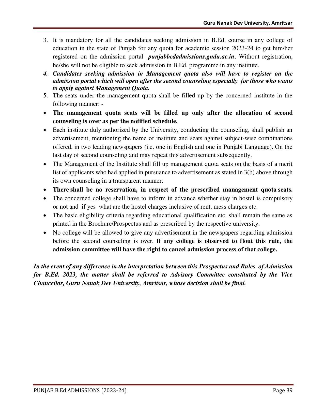 Punjab B.Ed CET 2023 - Page 39