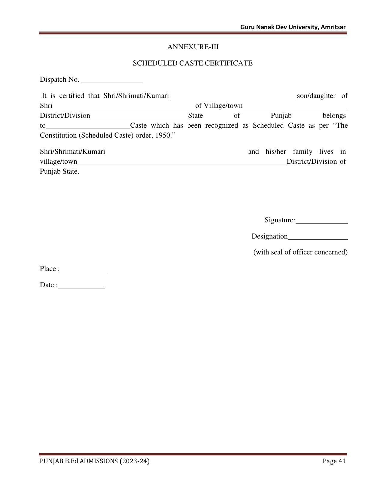 Punjab B.Ed CET 2023 - Page 41