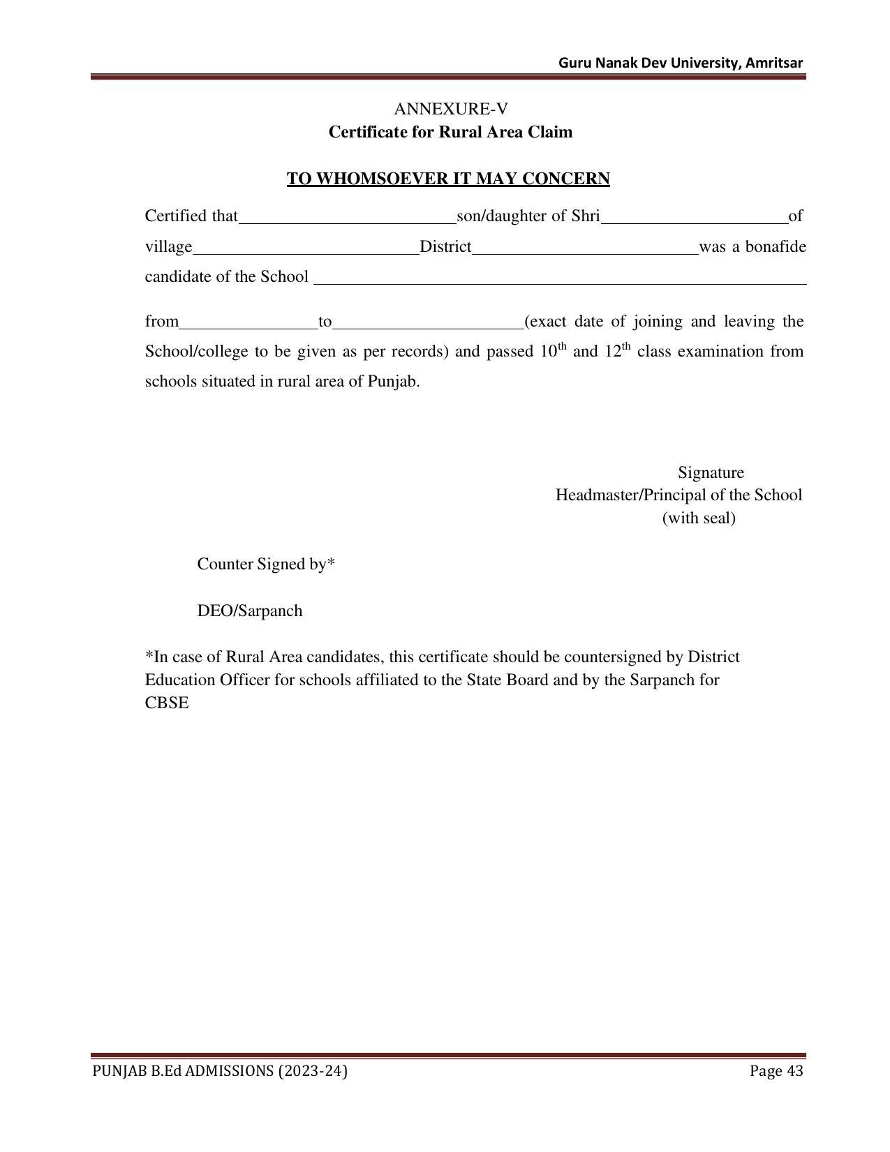 Punjab B.Ed CET 2023 - Page 43