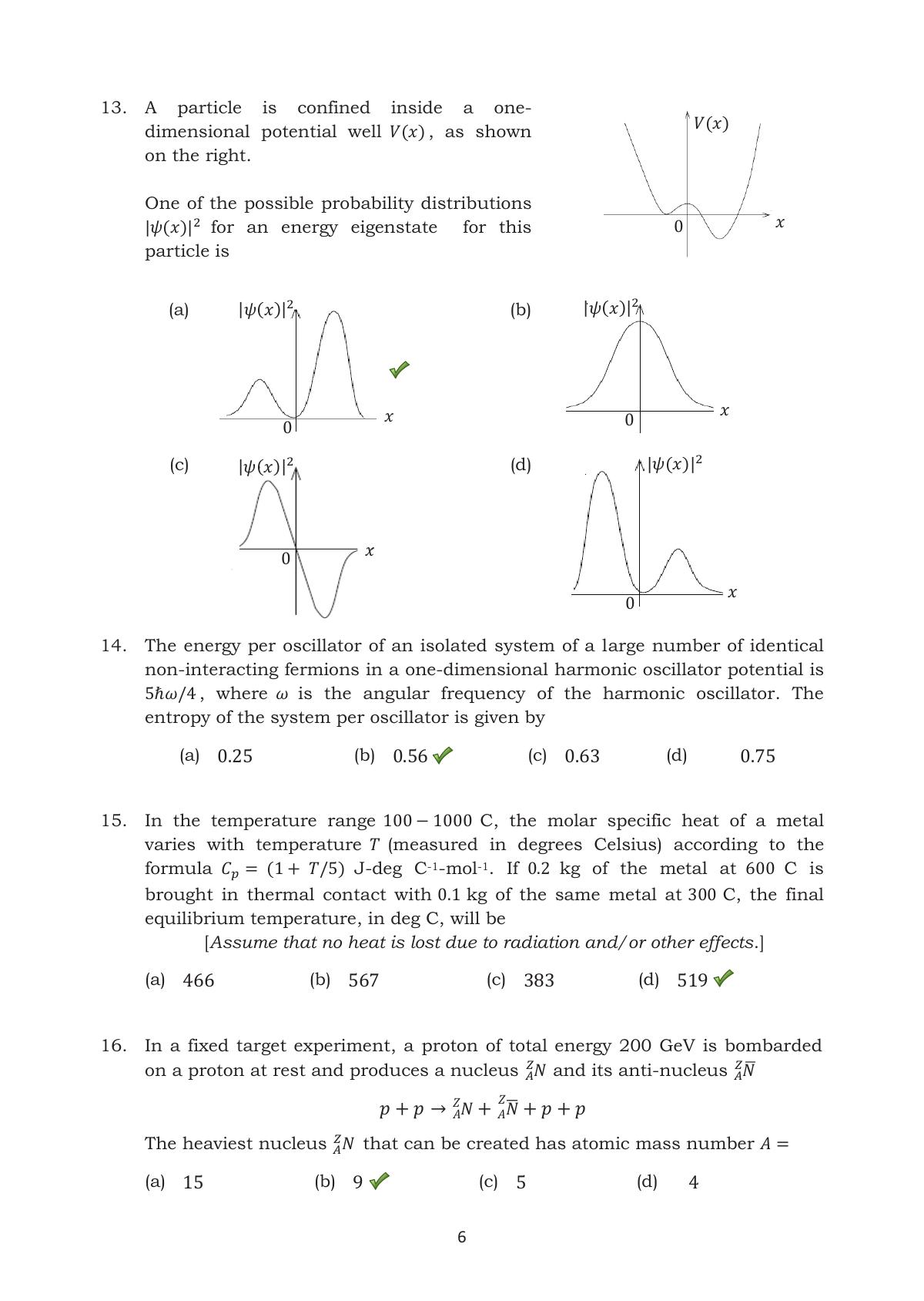 TIFR GS 2016 Physics X Question Paper - Page 6