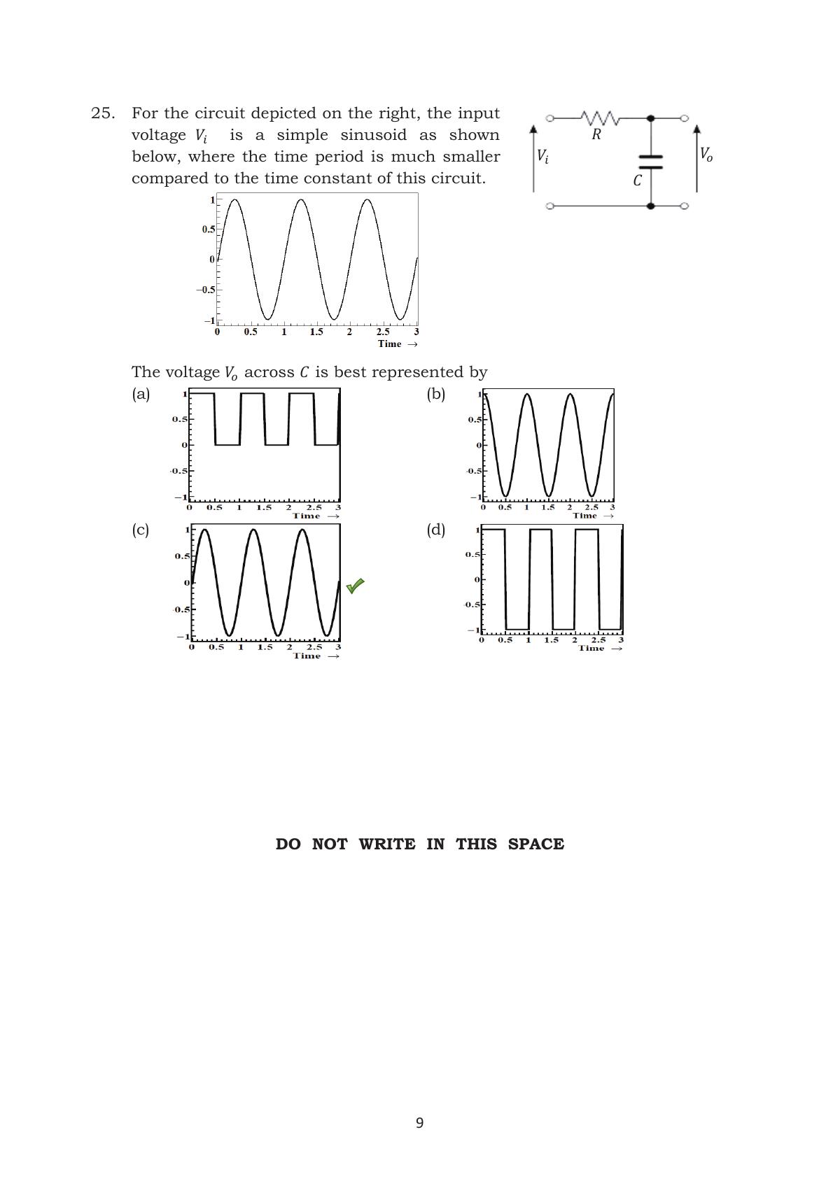 TIFR GS 2016 Physics X Question Paper - Page 9