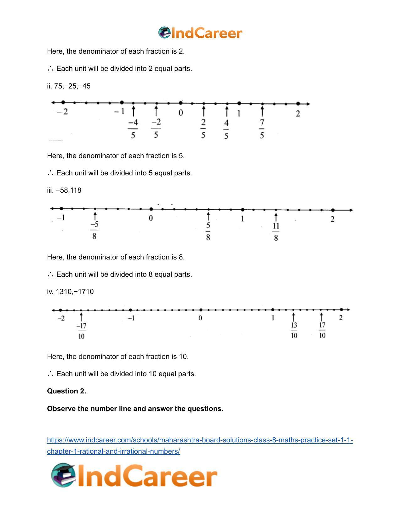 Maharashtra Board Solutions Class 8-Maths (Practice Set 1.1): Chapter 1- Rational and Irrational Numbers - Page 3