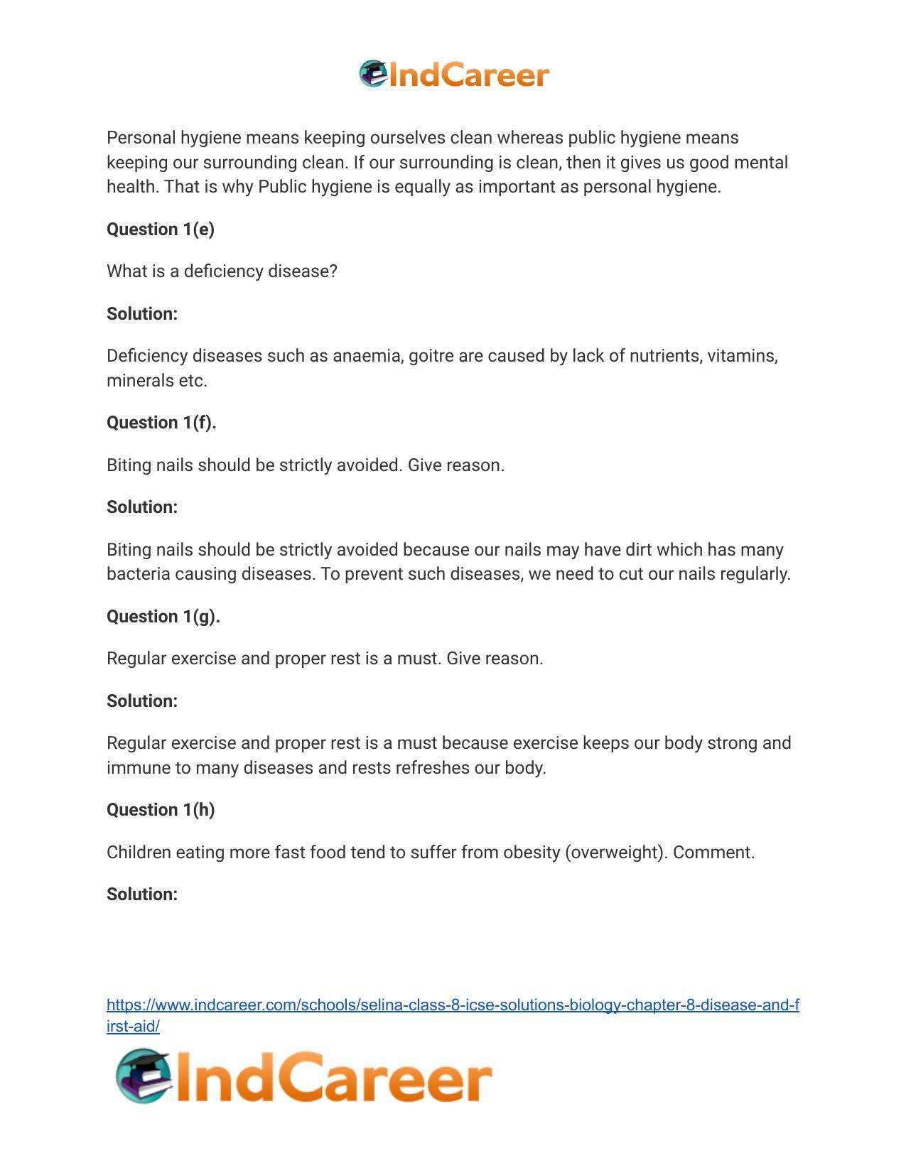 Selina Class 8 ICSE Solutions Biology : Chapter 8- Disease and First Aid - Page 7