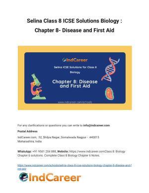Selina Class 8 ICSE Solutions Biology : Chapter 8- Disease and First Aid