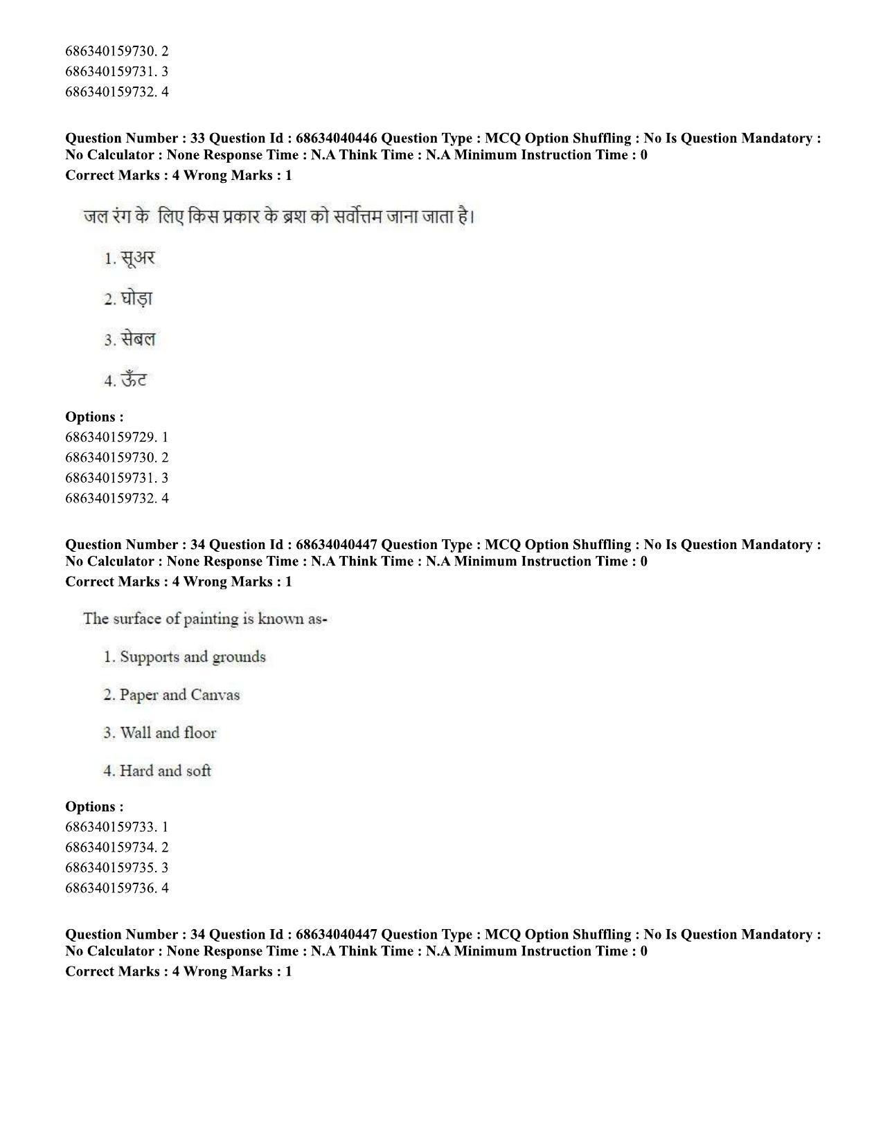 CUET PG 2023: HUQP15 – Painting (Eng) - Shift 3 (25-06-2023) Question Paper - Page 31