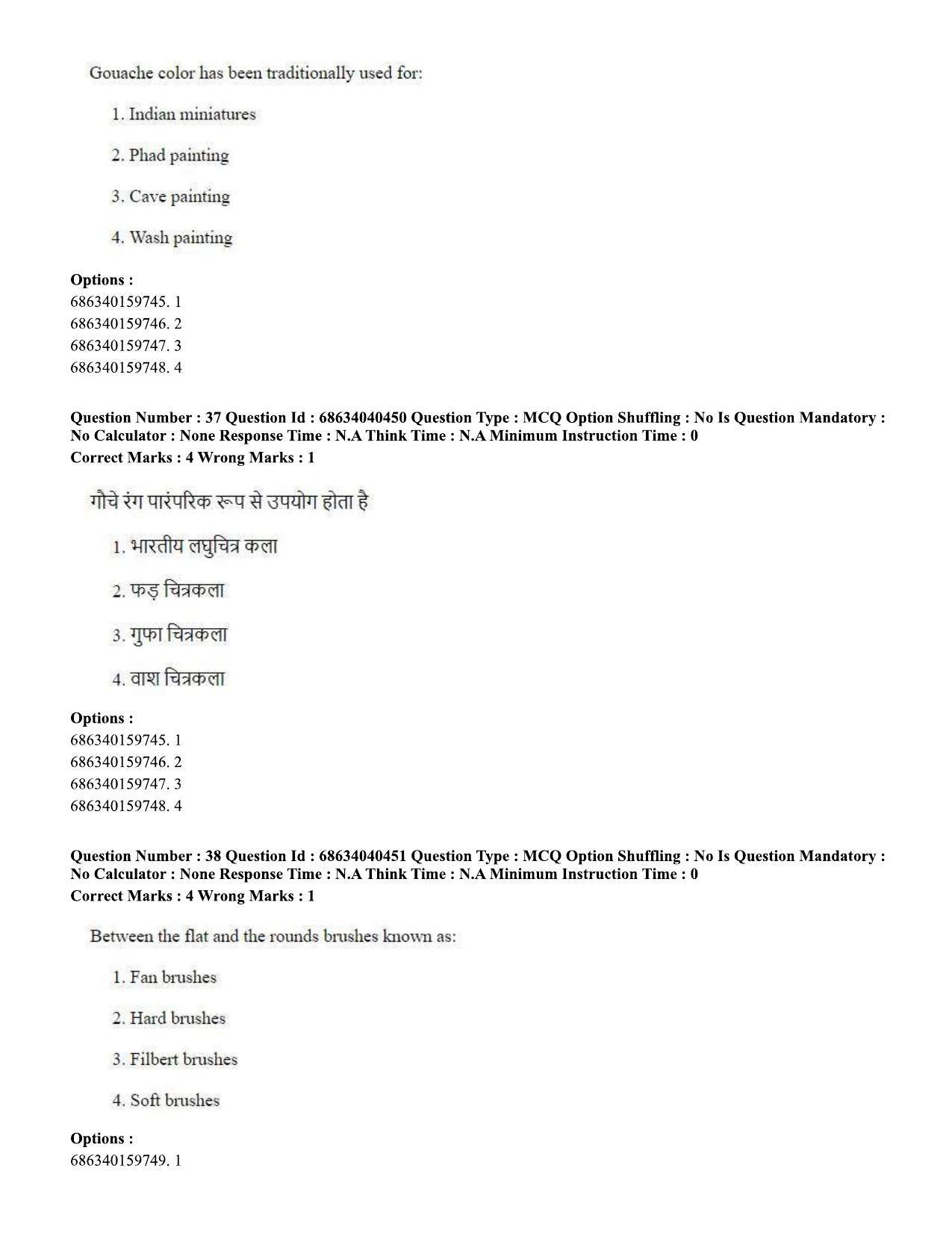 CUET PG 2023: HUQP15 – Painting (Eng) - Shift 3 (25-06-2023) Question Paper - Page 34