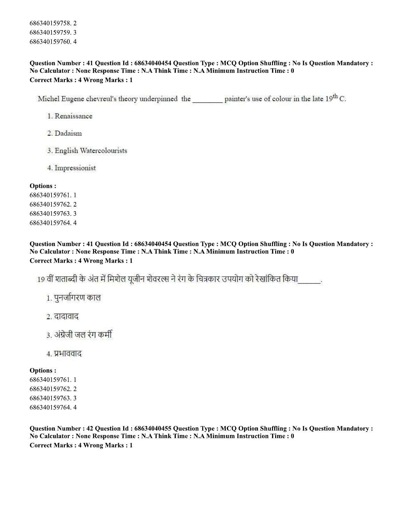 CUET PG 2023: HUQP15 – Painting (Eng) - Shift 3 (25-06-2023) Question Paper - Page 37