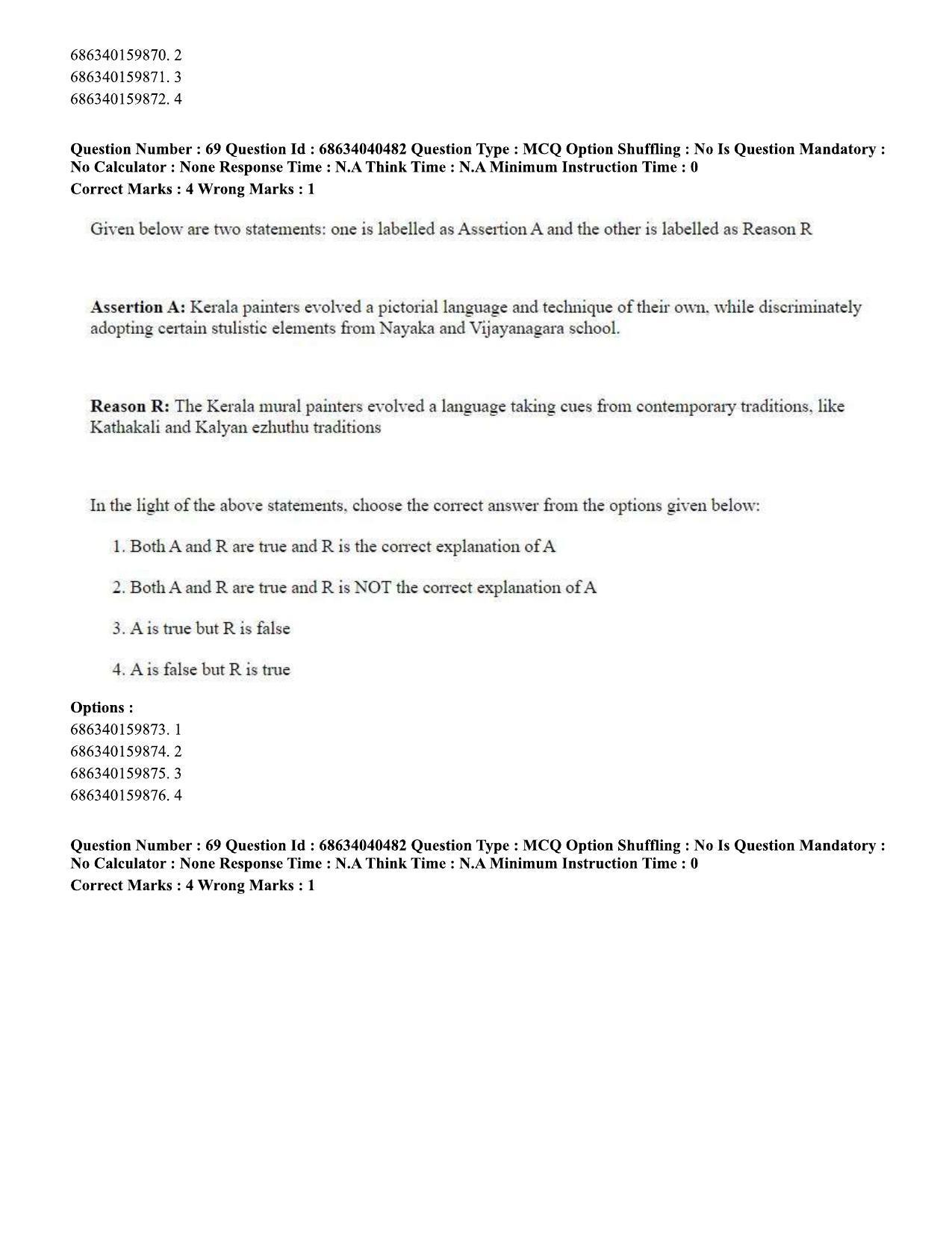 CUET PG 2023: HUQP15 – Painting (Eng) - Shift 3 (25-06-2023) Question Paper - Page 61