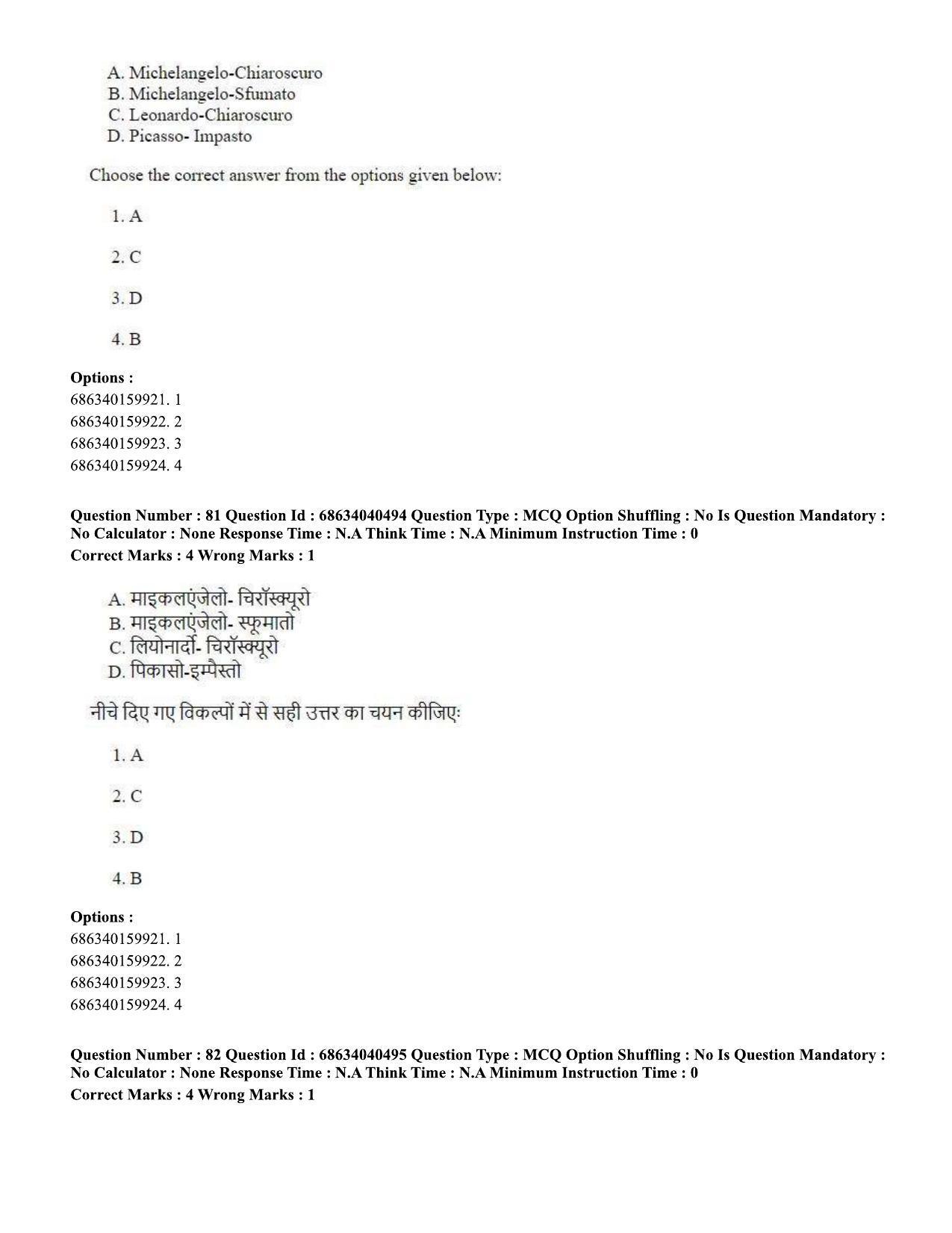 CUET PG 2023: HUQP15 – Painting (Eng) - Shift 3 (25-06-2023) Question Paper - Page 75