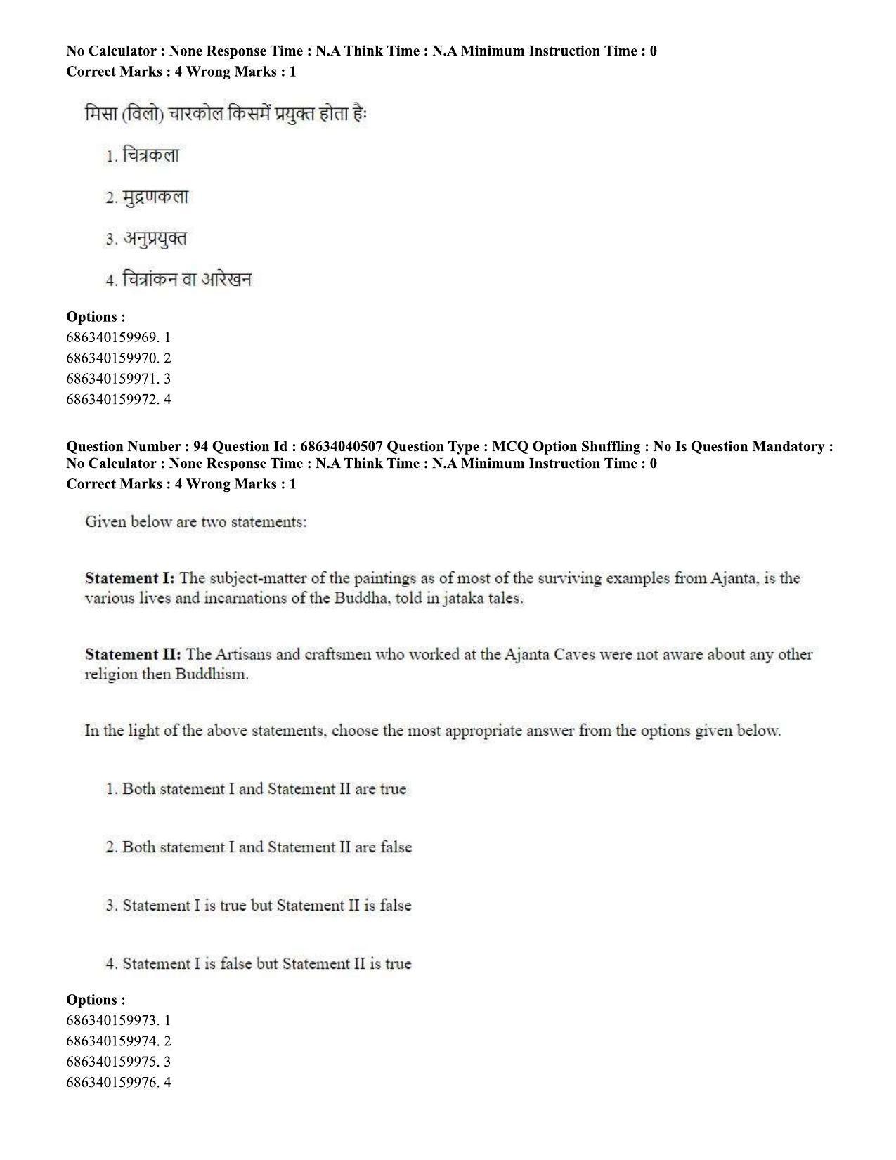 CUET PG 2023: HUQP15 – Painting (Eng) - Shift 3 (25-06-2023) Question Paper - Page 89
