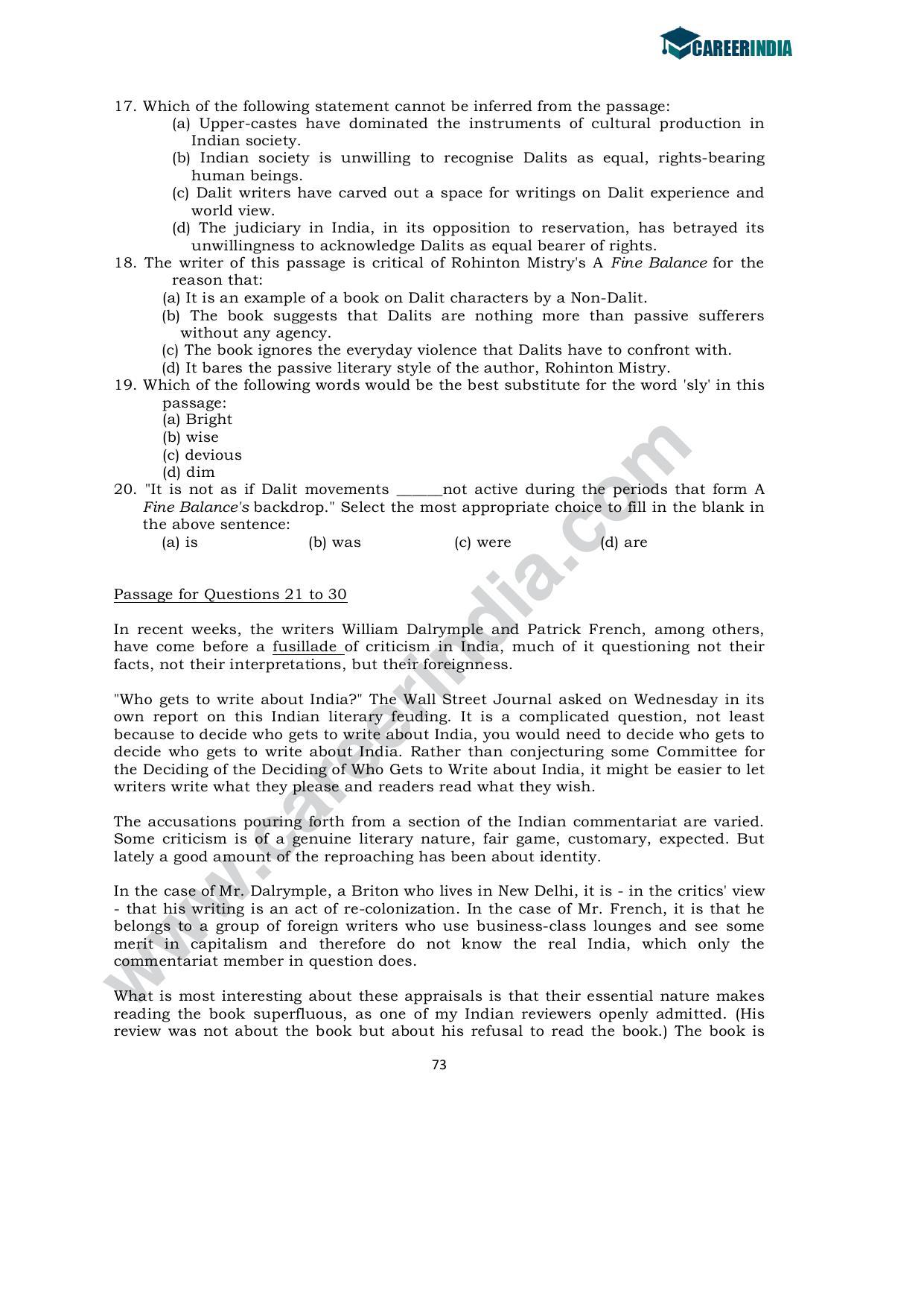 CLAT 2011 UG Sample Question Paper - Page 6