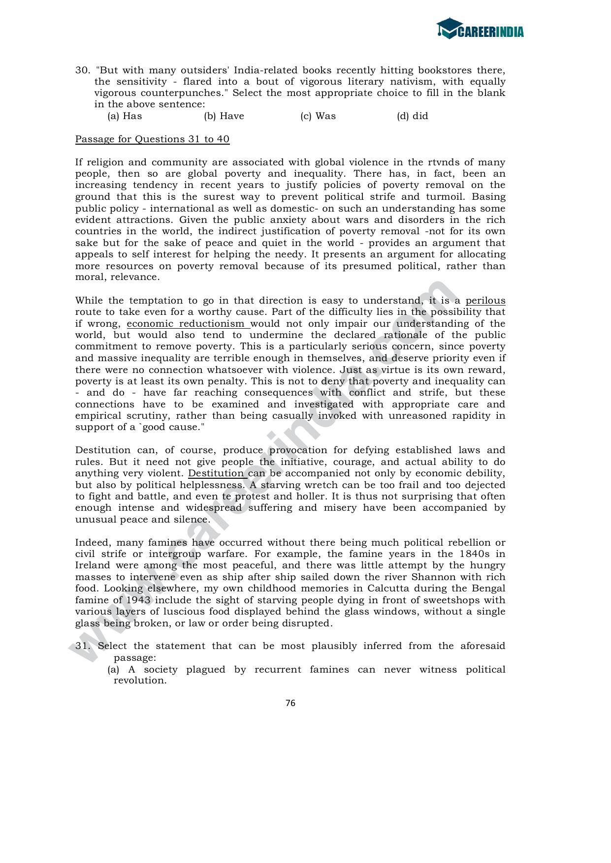 CLAT 2011 UG Sample Question Paper - Page 9