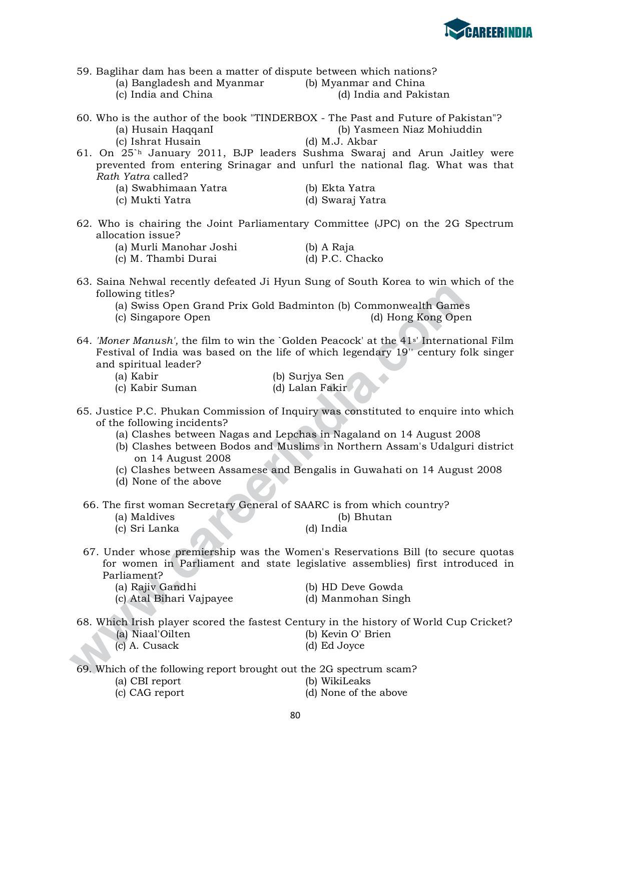 CLAT 2011 UG Sample Question Paper - Page 13